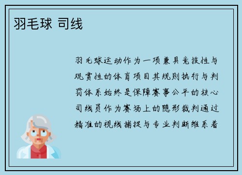 羽毛球 司线
